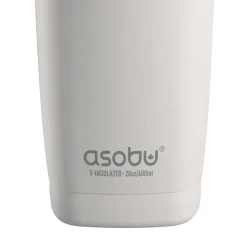 ASOBU 20-Ounce Aquilina Double-Wall-Insulated Stainless Steel Tumbler, White (NA-BF23W)