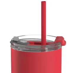 ASOBU 20-Ounce Aquilina Double-Wall-Insulated Stainless Steel Tumbler with Straw, Red (NA-BF23R)