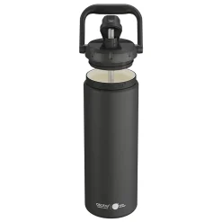 ASOBU Puramic Canyon Ceramic Double Wall Insulated Water Bottle, 50 oz., Black (ADNATMF7C)