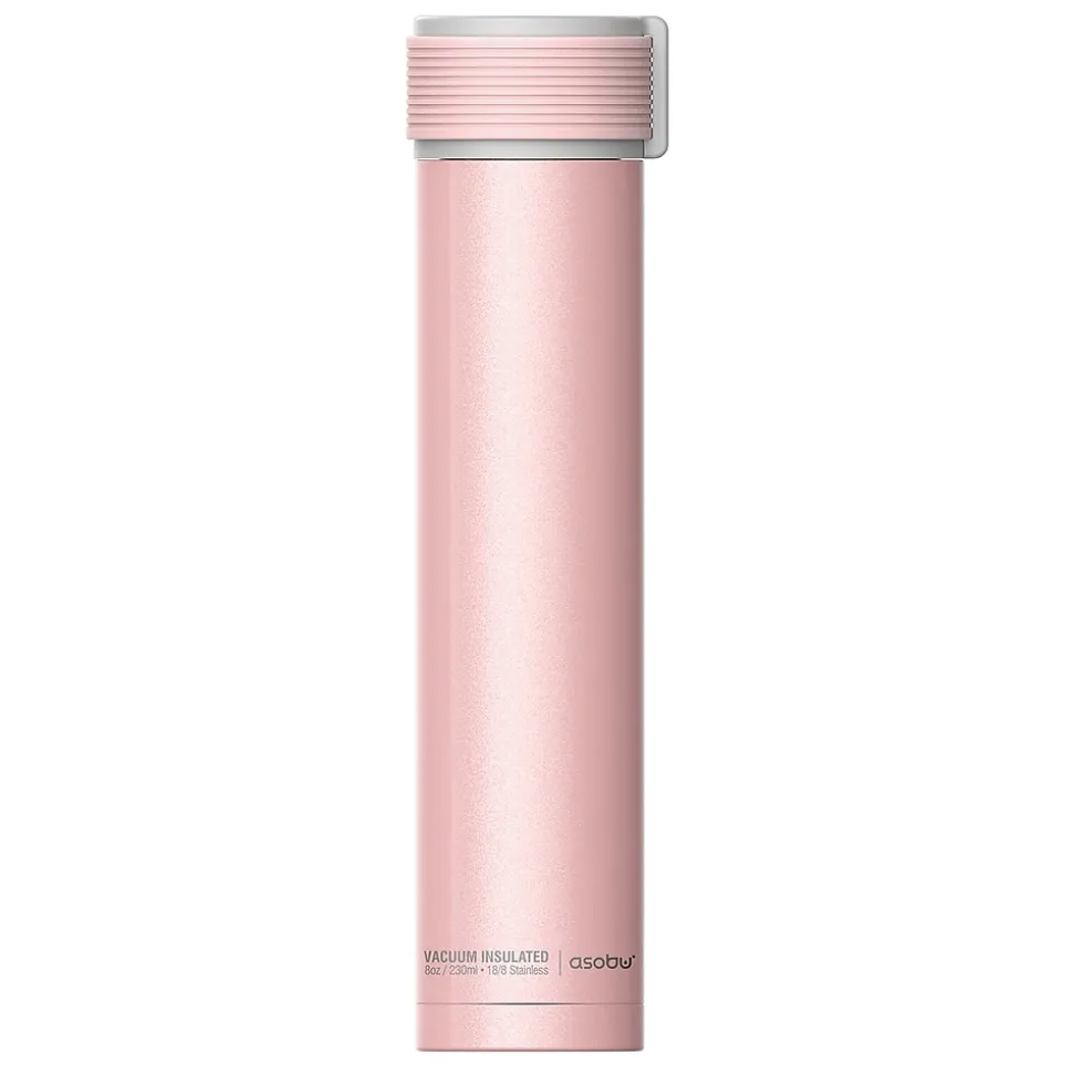 ASOBU Skinny Mini Ultimate Stainless Steel Vacuum Insulated Water Bottle, 8 oz., Pink (ADNANASBV20P)
