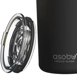 ASOBU Stainless Steel Double Wall Insulated Travel Mug, 20 oz., Black (ADNANASM90BK)