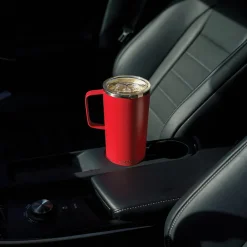 ASOBU Stainless Steel Double Wall Insulated Travel Mug, 20 oz., Red (ADNANASM90R)