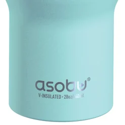 ASOBU Stainless Steel Double Wall Insulated Travel Mug, 28 oz., Teal (ADNANASM35TEAL)