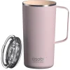 ASOBU Stainless Steel Double Wall Insulated Travel Mug, 20 oz., Pink (ADNANASM90P)