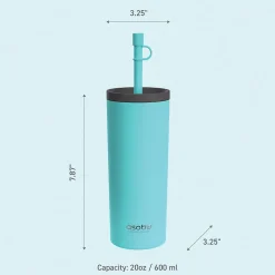 ASOBU Super Sippy Insulated Coffee Tumbler, 20 oz., Teal (NA-ICT200)