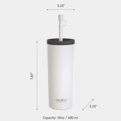 ASOBU Super Sippy Insulated Coffee Tumbler, 20 oz., White (NA-ICT200)