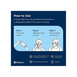 ASTM Level 3 3-ply Disposable Mask, Blue, 50/Box (PG4-1263/1273)