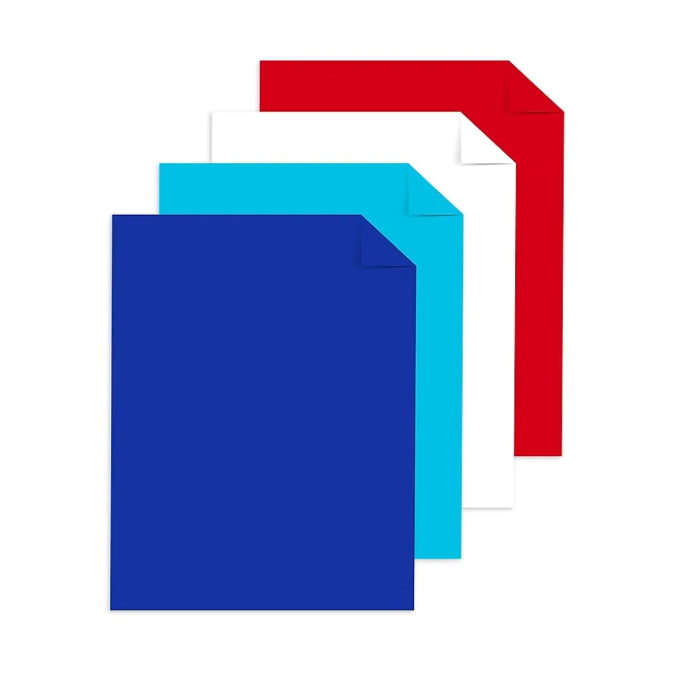 Astrobrights 65 lb. Cardstock Paper, 8.5" x 11", Patriotic Assortment, 100 Sheets/Ream (91644)