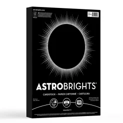 Astrobrights 65 lb. Cardstock Paper, 8.5" x 11", Eclipse Black, 100 Sheets/Pack (22024-01)