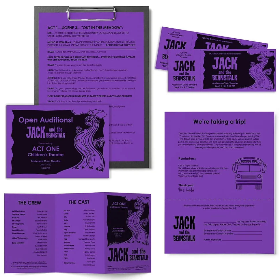 Astrobrights 8.5" x 11", Colored Paper, 24 lbs., Gravity Grape, 500 Sheets/Ream (21961)