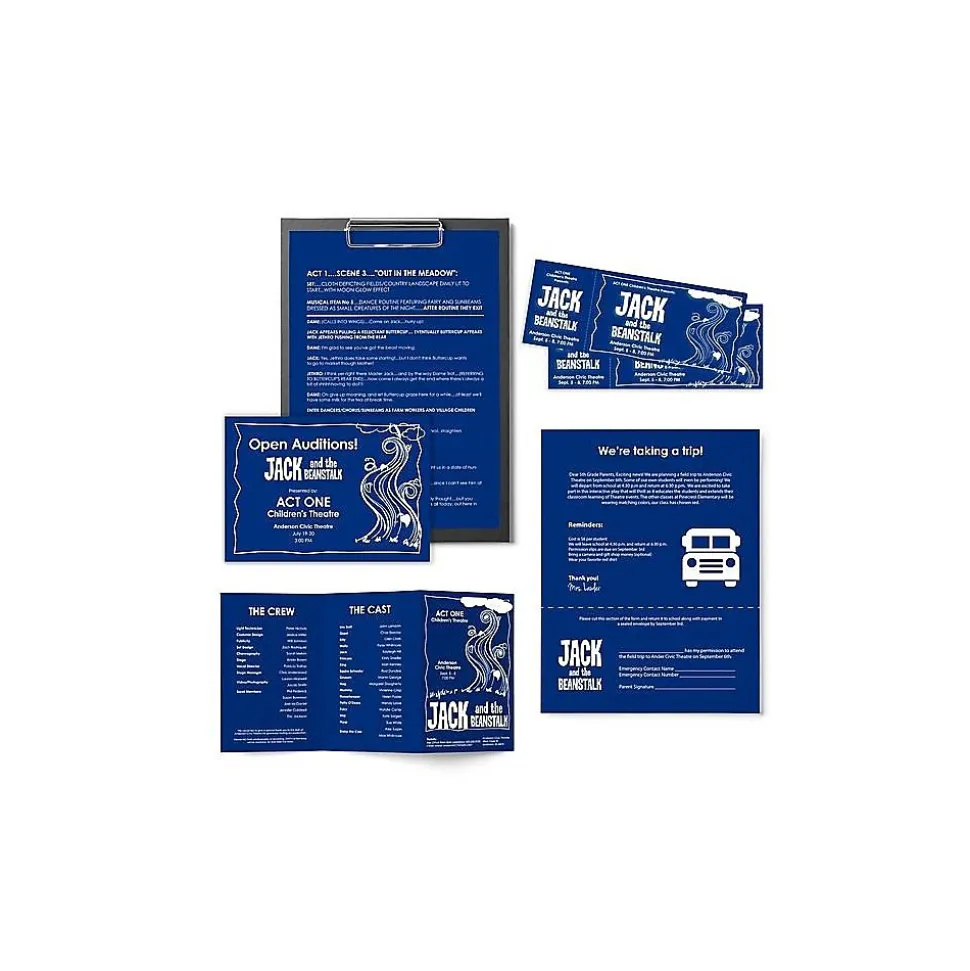 Astrobrights Colored Paper, 24 lbs., 8.5" x 11", Blast-Off Blue, 500 Sheets/Ream (21906)