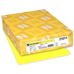 Astrobrights Colored Paper, 24 lbs., 8.5" x 11", Lift-Off Lemon, 500 Sheets/Ream (21011)