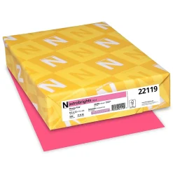 Astrobrights Colored Paper, 24 lbs., 8.5" x 11", Plasma Pink, 500 Sheets/Ream (22119)