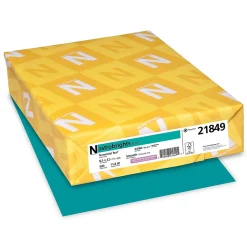Astrobrights Colored Paper, 24 lbs., 8.5" x 11", Terrestrial Teal, 500 Sheets/Ream (21849/22479)