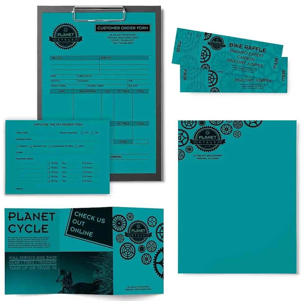 Astrobrights Colored Paper, 24 lbs., 8.5" x 11", Terrestrial Teal, 500 Sheets/Ream (21849/22479)