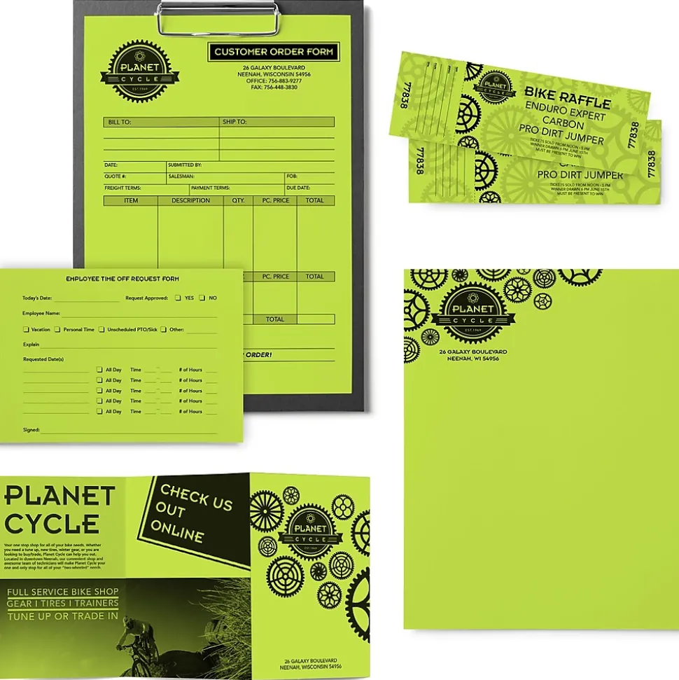 Astrobrights Colored Paper, 24 lbs., 8.5" x 11", Vulcan Green, 500 Sheets/Ream (21859/22379)