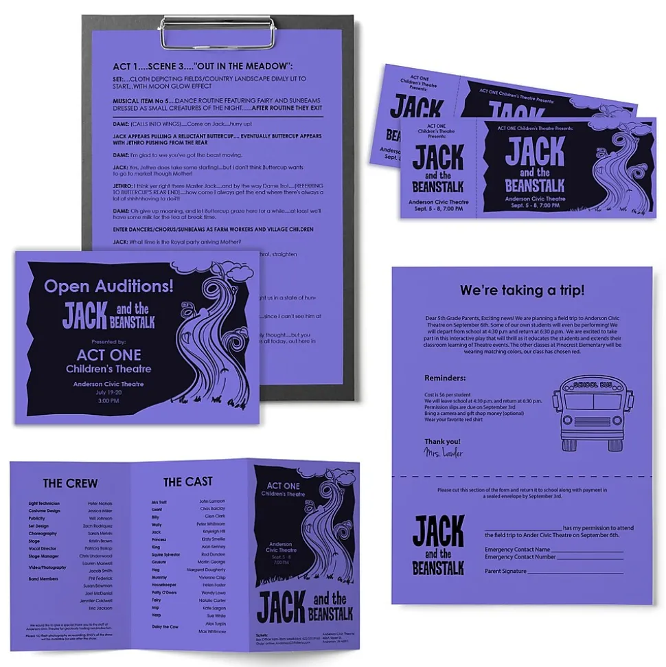 Astrobrights Colored Paper, 24 lbs., 8.5" x 11", Venus Violet, 500 Sheets/Ream (22081)