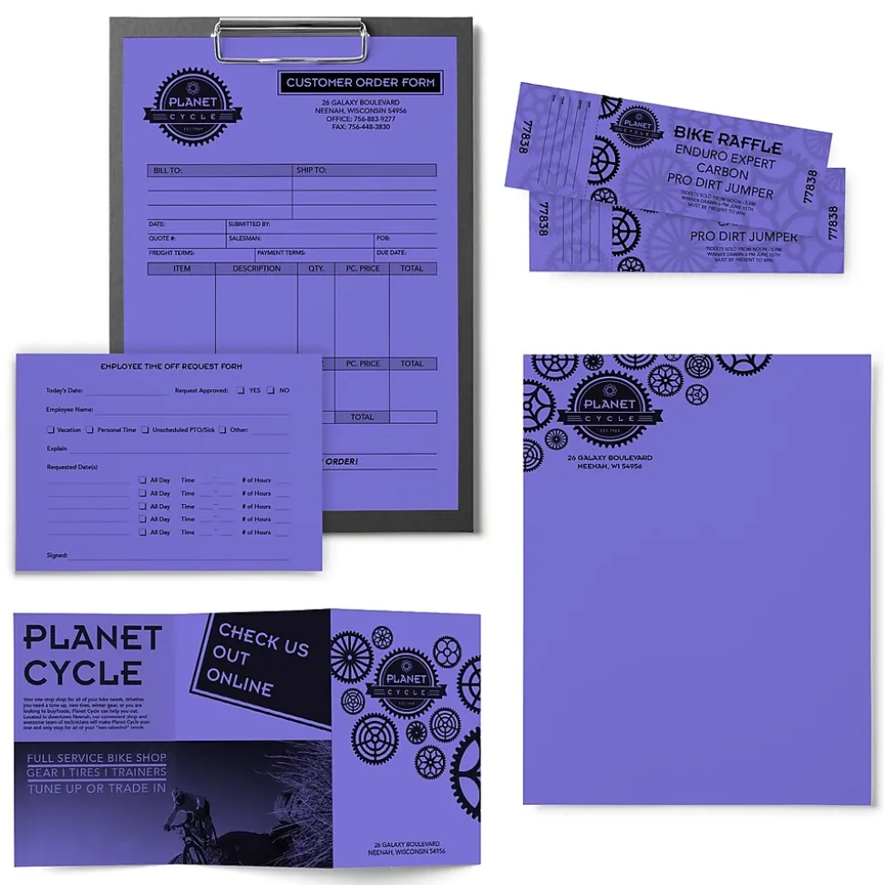 Astrobrights Colored Paper, 24 lbs., 8.5" x 11", Venus Violet, 500 Sheets/Ream (22081)