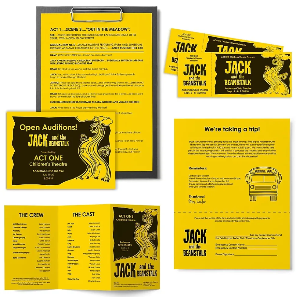 Astrobrights Colored Paper, 24 lbs., 8.5" x 11", Sunburst Yellow, 500 Sheets/Ream (WAU22591)