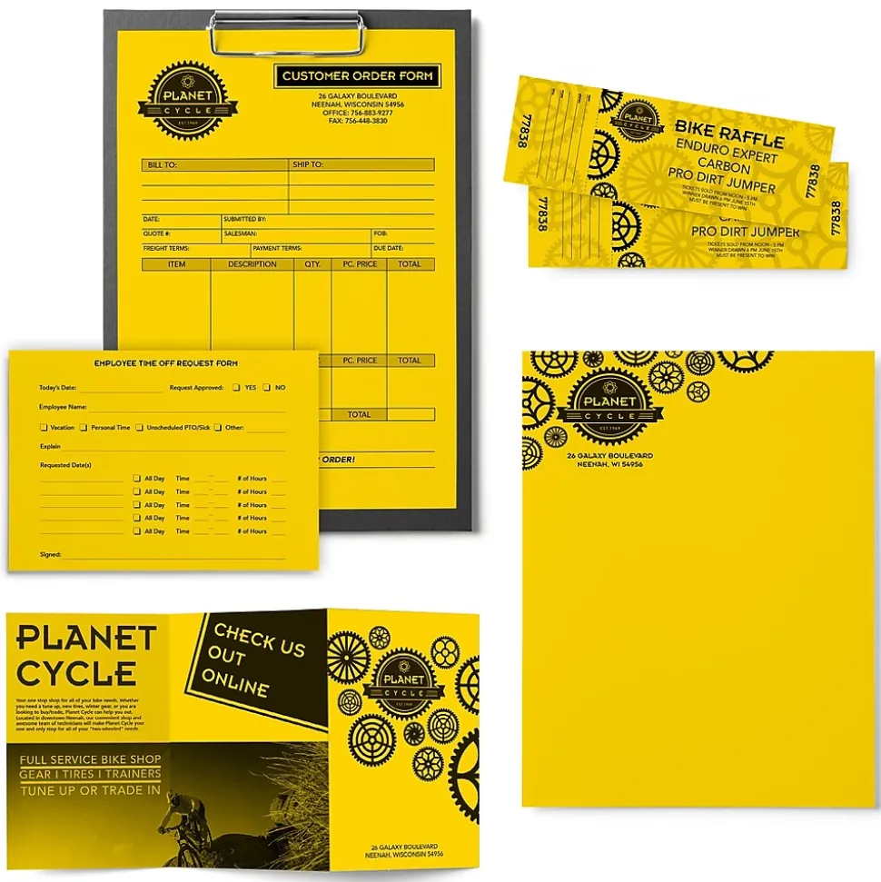 Astrobrights Colored Paper, 24 lbs., 8.5" x 11", Sunburst Yellow, 500 Sheets/Ream (WAU22591)