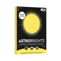 Astrobrights Punchy Pastels 65 lb. Cardstock Paper, 8.5" x 11", Lively Lemon, 100 Sheets/Ream (91785)