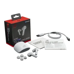 Asus ROG Cetra Wireless Active Noise Canceling Earbuds, Bluetooth, Moonlight White (90YH03X1-B5UA00)