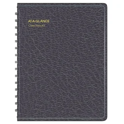 AT-A-GLANCE Academic Class Record Book, Undated, 8-1/4" x 10-7/8", Black (80-150-05)