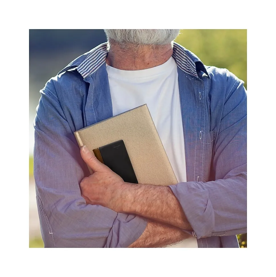 AT-A-GLANCE Fine Diary Pocket Hardcover 2025 Weekly and Monthly Diary, 2.75" x 4.25", Ruled, Black/Brown (74-01-05-25)