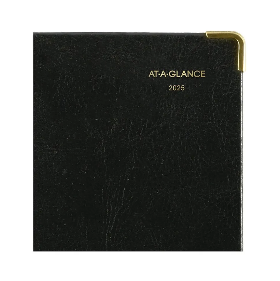 AT-A-GLANCE Fine Pocket Hardcover Diary, 3" x 5", Ruled, Black (70-1111-05-25)