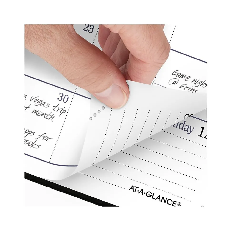 AT-A-GLANCE Fine Pocket Hardcover Diary, 3" x 6", Ruled, Black/Brown (74-02-05-25)