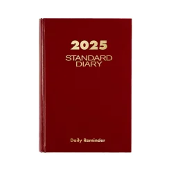 AT-A-GLANCE Standard Hardcover 2025 Daily Reminder, 5.75" x 8.25", Red (SD389-13-25)