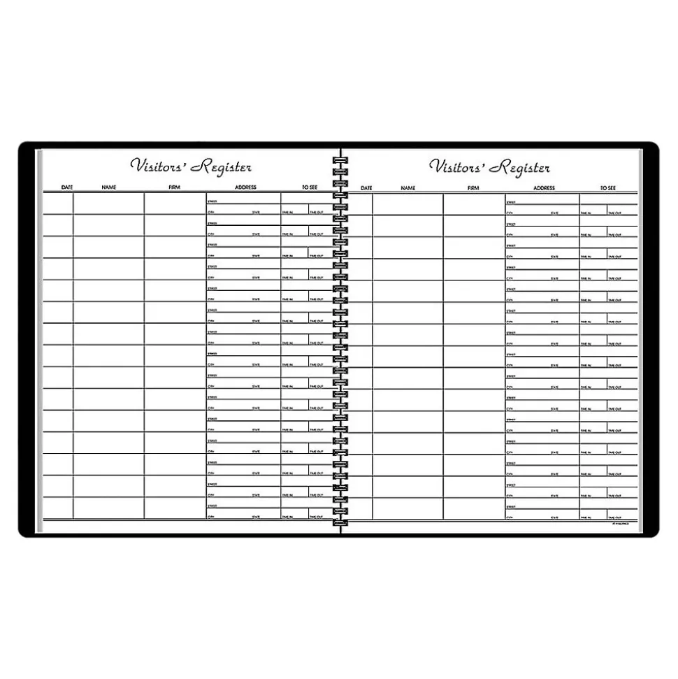 AT-A-GLANCE Wirebound Visitor Book, 8.5" x 11", Black (80580 05)