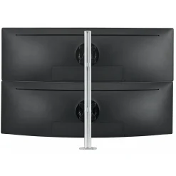 Atdec Adjustable Dual Stack Heavy Monitor Desk Mount for Flat/Curved Monitors up to 49", Silver (AWMS-2-LTH75-H-S)