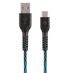 AT&T Charge and Sync USB to Type-C Cable, 4 ft., Blue (TCB04-BLU)