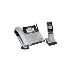 AT&T Connect to Cell 2-Line Cordless VOIP Phone with Digital Answering, Black/Silver (TL86103)