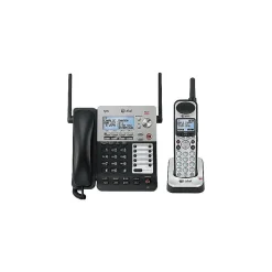 AT&T 4-Line Cordless Phone with 2-Handsets & Digital Answering, Silver/Black (SB67138)