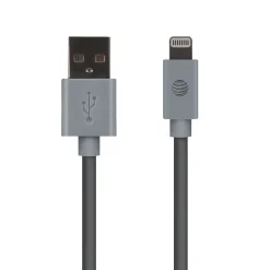 AT&T PVC Charge and Sync Lightning Cable, 4 ft., Gray (PVLC1-GRY)