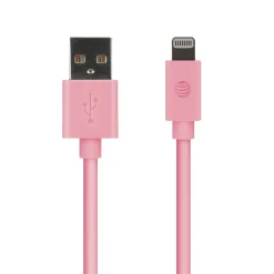 AT&T PVC Charge and Sync Lightning Cable, 4 ft., Pink (PVLC1-PNK)