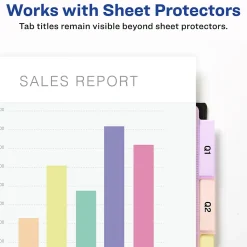 Avery Big Tab Insertable Plastic Dividers with Pocket, 5 Tabs, Multicolor Pastel (07714)