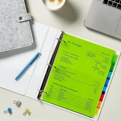 Avery Big Tab Insertable Plastic Dividers, 8 Tabs, Multicolor, 24 Sets/Carton (11903)