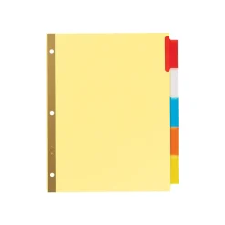 Avery Big Tab Insertable Buff Paper Dividers, 5-Tab, Assorted Colors, 48 Sets/Carton (11109)