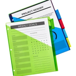 Avery Big Tab Insertable Plastic Dividers with 2 Pockets, 5 Tabs, Multicolor (11906)