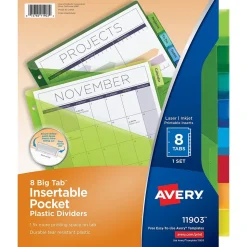 Avery Big Tab Insertable Plastic Divider, 8 Tabs, Multicolor, 1 Set (11903)