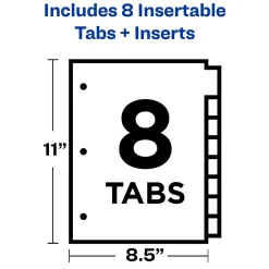 Avery Big Tab Insertable Paper Divider, 8 Tabs, Multicolor, 1 Set (11111)
