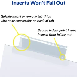 Avery Big Tab Insertable Paper Dividers, Clear 5 Tab, White (11122)