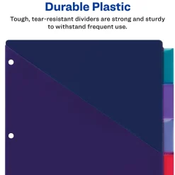 Avery Big Tab Insertable Plastic Dividers with 2 Pockets, 8 Tabs, Two-Tone Multicolor (11983)