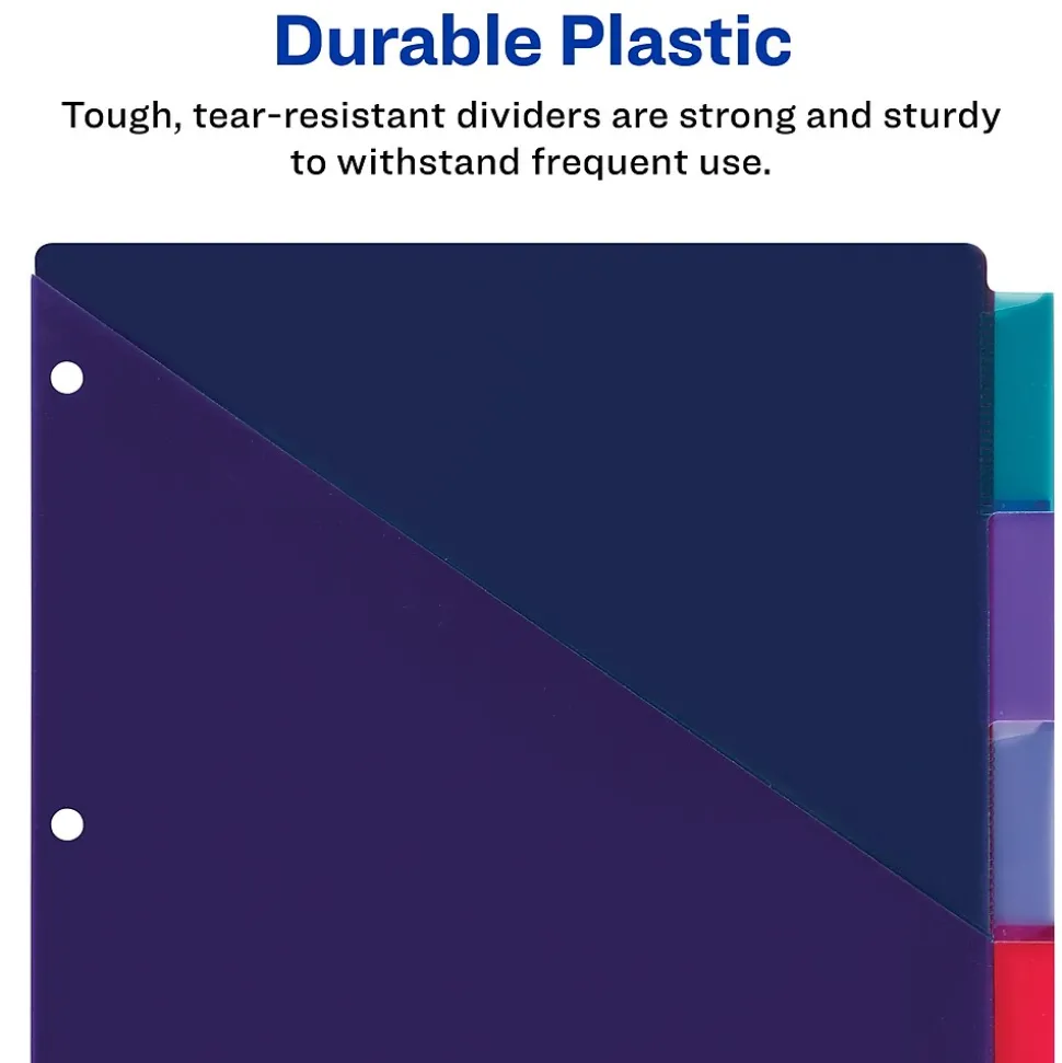 Avery Big Tab Insertable Plastic Dividers with 2 Pockets, 8 Tabs, Two-Tone Multicolor (11983)
