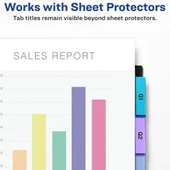Avery Big Tab Insertable Plastic Dividers with 2 Pockets, 5 Tabs, Two-Tone Multicolor (11982)