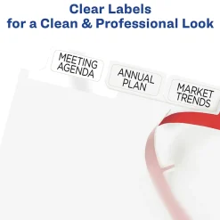Avery Big Tab Print & Apply Label Blank Dividers, 8-Tab, Clear, 5/Set (11493)