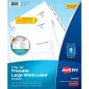 Avery Big Tab Printable Paper Dividers with Large White Labels, 8 Tabs, White, 20 Sets/Pack (14441)